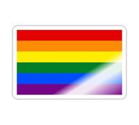Spreadshirt Autocollant Gay Pride Drapeau Arc-en-ciel LGBT Autocollant Sticker, 10 x 10 cm, blanc brillant