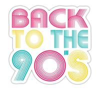 Spreadshirt Back To The 90s Retour Aux Années 1990 Déguisement Autocollant Sticker, 10 x 10 cm, blanc mat