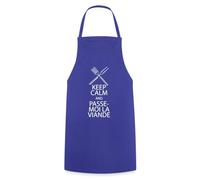 Spreadshirt Barbecue Passe-Moi La Viande Tablier Cuisine, taille unique, bleu royal