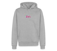 Spreadshirt Barbie Logo Broderie Sweat À Capuche Premium Homme, XS, Gris chiné