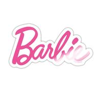 Spreadshirt Barbie Logo Classique Pink Autocollant/Sticker, 10 x 10 cm, blanc brillant