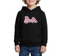 Spreadshirt Barbie Logo Coloré Sweat À Capuche Enfant Premium, 110/116 (4 Ans), Noir