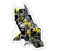 Spreadshirt Batman 80 Ans Batmobil Autocollant Sticker, 10 x 10 cm, blanc mat