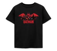 Spreadshirt Batman avec Chauve-Souris Et Logo Batman Rouge T Shirt Enfant, 110/116 (5-6 Ans), Noir