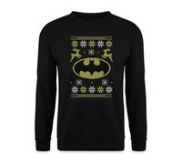 Spreadshirt Batman DC Comics Ugly Christmas Noël Sweat Unisexe, S, Noir
