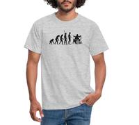 Spreadshirt Batterie Évolution du Singe Au Batteur Cadeau Drôle T-Shirt Homme, M, Gris chiné