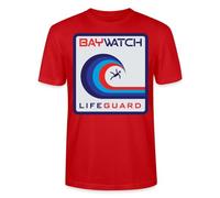 Spreadshirt Baywatch Vague Maître Nageur T-Shirt Bio Homme, 3XL, Rouge