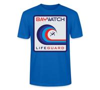 Spreadshirt Baywatch Vague Maître Nageur T Shirt Homme Bio, L, Bleu Paon