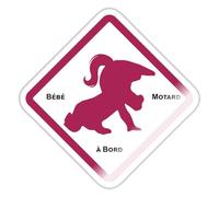 Spreadshirt Bébé Motard À Bord Fille Girl Motard Autocollant Sticker, 10 x 10 cm, blanc brillant