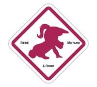 Spreadshirt Bébé Motard À Bord Fille Girl Motard Autocollant Sticker, 10 x 10 cm, blanc mat