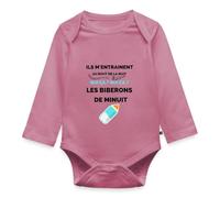 Spreadshirt Biberons Minuit Humour Body Manches Longues Bébé Bio