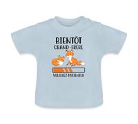 Spreadshirt Bientôt Grand Frère Renards Mignons T-Shirt Bio Bébé, 6-12 Mois, Bleu Clair