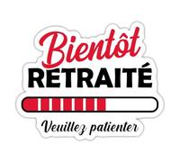 Spreadshirt Bientôt Retraité Cadeau Original Humour Retraite Autocollant Sticker, 10 x 10 cm, blanc mat