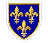 Spreadshirt Blason Île-De-France Avec Fleur De Lys - Drapeau Royal De La France Autocollant/Sticker, 10 x 10 cm, blanc mat