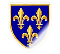 Spreadshirt Blason Île-De-France Avec Fleur De Lys - Drapeau Royal De La France Autocollant/Sticker, 10 x 10 cm, brillant transparent