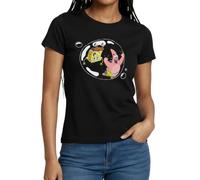 Spreadshirt Bob l'Éponge avec Patrick dans Une Bulle T Shirt Femme, S, Noir