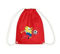 Spreadshirt Bob l'Éponge Joue Au Football Sac À Dos Cordon, Taille Unique, Rouge
