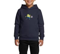 Spreadshirt Bob l'Éponge Joue Au Football Sweat À Capuche Enfant Premium, 146/152 (10 Ans), Bleu Marine