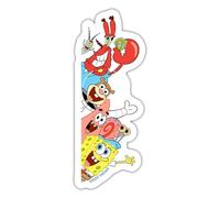 Spreadshirt Bob l'Éponge Patrick Gary Sandy M. Krabs Autocollant Sticker, 10 x 10 cm, blanc mat