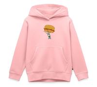 Spreadshirt Bob l'Éponge Plankton Tenant Un Hamburger Sweat À Capuche Enfant Premium, 110/116 (4 Ans), Rose