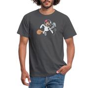 Spreadshirt Bob l'Éponge Sandy Écureuil Design T Shirt Homme, L, Charbon