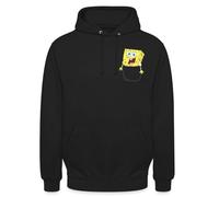 Spreadshirt Bob l'Éponge Spongebob Motif Poche Poitrine Sweat À Capuche Unisexe, 4XL, Noir