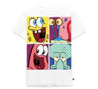 Spreadshirt Bob l'Éponge Spongebob Patrick Carlo Gary T Shirt Enfant Premium, 134/140 (8 Ans), Blanc