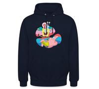 Spreadshirt Bob l'Éponge Spongebob Patrick Gary l'Escargot Sweat À Capuche Unisexe, XL, Marine