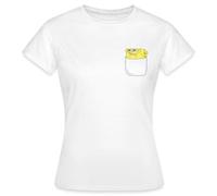 Spreadshirt Bob l'Éponge Spongebob Poche Poitrine T-Shirt Femme, S, Blanc