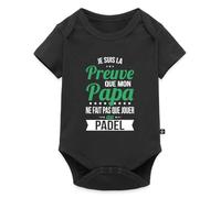 Spreadshirt Body Bébé Manches Courtes Humour Padel Je Suis La Preuve que mon Papa Ne Fait pas Que Jouer au Padel Cadeau Naissance Original Fête des Pères, 74 (6-9 mois), noir