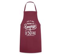 Spreadshirt Bogosse de 50 Ans | Idée Cadeau Anniversaire Humoristique Tablier Cuisine, taille unique, bordeaux