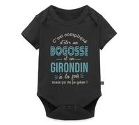 Spreadshirt® Bogosse Et Girondin Humour Bordeaux Body Bébé Bio Manches Courtes, 0-3 mois, noir