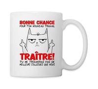 Spreadshirt Bonne Chance Traître Mug Blanc, taille unique, blanc