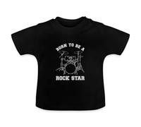 Spreadshirt Born to Be A Rock Star T-Shirt Bio Bébé, 3-6 Mois, Noir