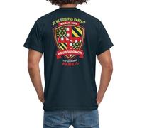 Spreadshirt Bourguignon Humour Blason Bourgogne T-Shirt Homme, L, Marine