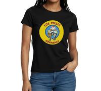 Spreadshirt Breaking Bad Los Pollos Hermanos Logo Série Cadeau Chimiste T Shirt Femme, S, Noir