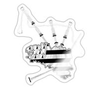 Spreadshirt Breizh Bretagne Cornemuse Cadeau Autocollant Sticker, 10 x 10 cm, blanc brillant