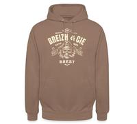 Spreadshirt Breizh CIE Brest France Bretagne Pirate Sweat À Capuche Unisexe, XXL, Moka