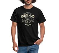 Spreadshirt Breizh CIE Brest France Bretagne Pirate T Shirt Homme, XL, Noir