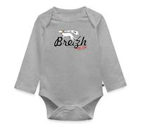 Spreadshirt Breizh Ma Bro Cadeau Breton Humour Bretagne Body Manches Longues Bébé Bio, 74 (6-9 mois), gris chiné