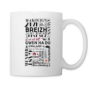 Spreadshirt Bretagne Typiquement Breton Cadeau Breizh Bretagne Mug Blanc, taille unique, blanc