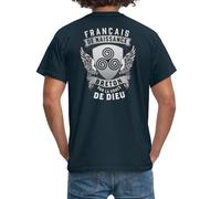 Spreadshirt Breton Grâce De Dieu T Shirt Homme, M, Marine