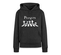 Spreadshirt Cacahuètes Snoopy Charlie Brown Sally Lucy Abbey Road Sweat À Capuche Premium Femme, XS, Anthracite chiné