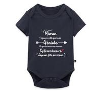 Spreadshirt Cadeau 1ère Fête des Mères Pour Maman Extraordinaire Body Manches Courtes Bébé Bio, 92 (1,5-2 ans), bleu marine