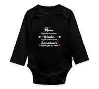Spreadshirt Cadeau 1ère Fête des Mères Pour Maman Extraordinaire Body Manches Longues Bébé Bio, 74 (6-9 mois), noir