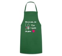 Spreadshirt Cadeau Anniversaire 50 Ans Humour Je Gère Tablier Cuisine, taille unique, vert foncé
