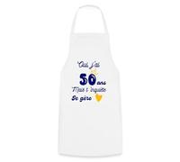 Spreadshirt Cadeau Anniversaire 50 Ans Mais T'Inquiète Je Gère Tablier, taille unique, blanc
