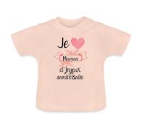 Spreadshirt Cadeau Anniversaire Maman Je t'aime Maman Joyeux Anniversaire T Shirt Bébé Bio, 6-12 Mois, Rose Cristal