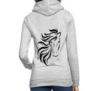 Spreadshirt Cadeau Équitation pour Une Cavalière/Illustration Cheval Sweat À Capuche Femme, M, Gris Clair chiné