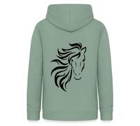 Spreadshirt Cadeau Équitation pour Une Cavalière/Illustration Cheval Sweat À Capuche Femme, XXL, Vert-de-Gris